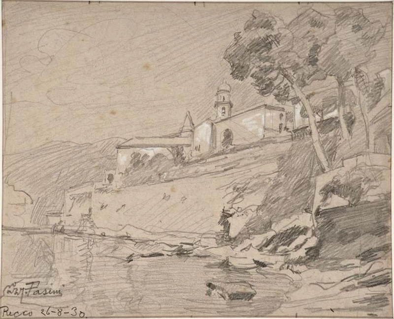 Paesaggio con chiesa